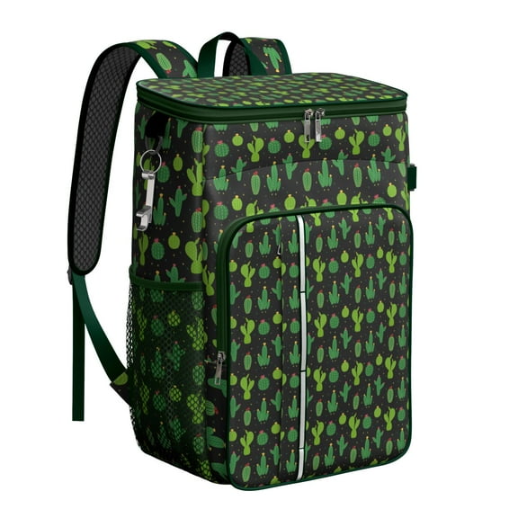 Desert Style Cactus Backpack Cooler, Leakproof Insulated Cooler Bag with Southwestern Design for Picnic, Travel, and Office Use