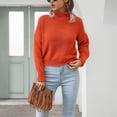 thumbnail image 5 of Gibobby Suéteres mujer, Suéter de cuello alto para mujeres y mujeres, disfraz de manga larga para adultos(Naranja,Talla única), 5 of 5