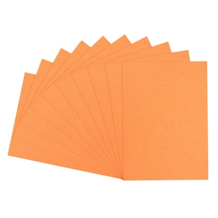 100Pcs Leather Texture Paper Binding Covers, Binding Presentation Covers, 8.5x11.5 Inches, 8 Mil 58 Lb, Orange Red