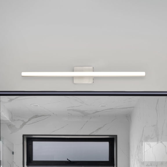 Luxury Minimalist Bath Light, Large Size: 4.079''H x 2.09''W, with Mid Century Modern Style Elements, Brushed Nickel Finish, UHP4814 from the Mandan Collection by Urban Ambiance