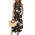 thumbnail image 5 of Mqqzkk Women's Printed Dress Summer Hem Split Maxi Dress 2025 Sleeveless Casual Loose Long Beach Sundress Travel Vacation Outfits, 5 of 9