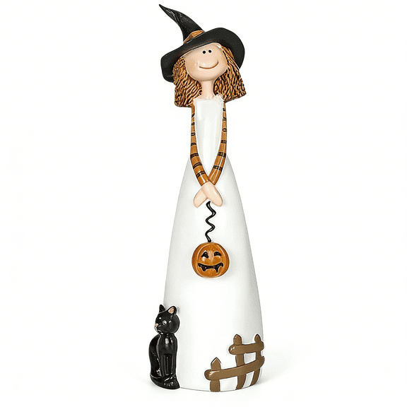 XIBUFE 2026 New Halloween Witch Decorations,Cute Home and Party Holiday Decor and Fall Accents,Classic Witches Hats,Cat,Ghost,Crow,And Pumpkins,Ceramic Figurines