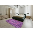 thumbnail image 5 of Ahgly Company Machine Washable Indoor Round Transitional Dark Magenta Purple Area Rugs, 7' Round, 5 of 7