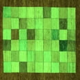 thumbnail image 1 of Ahgly Company Indoor Square Checkered Green Modern Area Rugs, 3' Square, 1 of 4