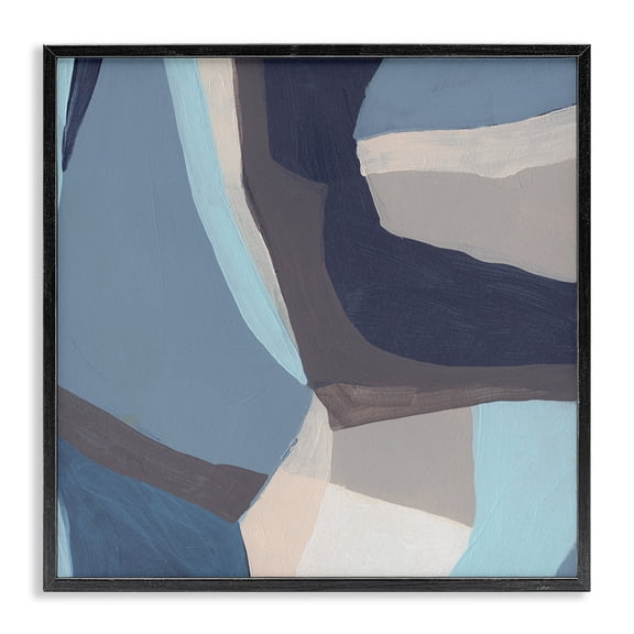 Stupell Industries Contemporary Arrangement of Coastal Shapes Geometric Abstraction Blue Grey Black Framed Giclee Art, 12 x 12, by June Erica Vess