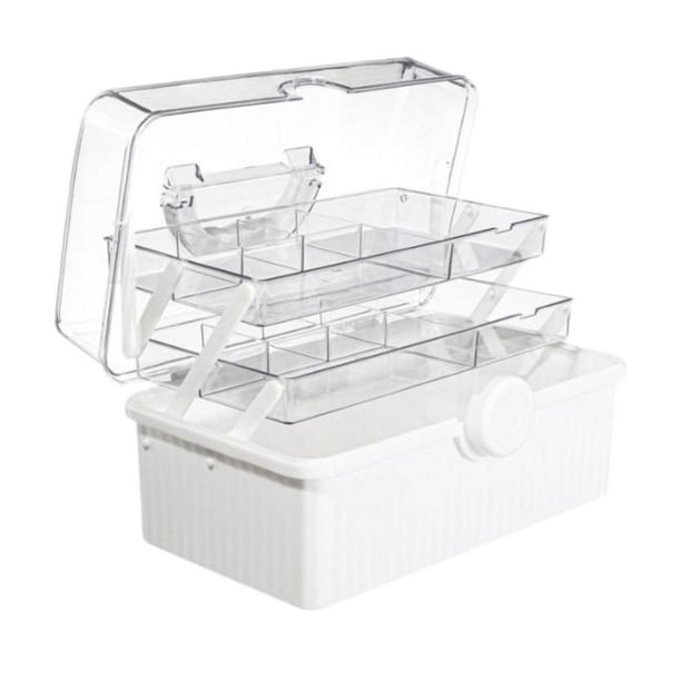 Caja de almacenamiento de medicamentos, caja médica vacía, botiquín de primeros auxilios multifuncional, organizador para manualidades, costura,