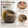 thumbnail image 5 of Swivel Barrel Chair with Teddy Fabric, Swivel Accent Chair, Comfy Sherpa Round Accent Chair, Swivel Club Armchair for Nursery Living Room Bedroom (Ivory), 5 of 6