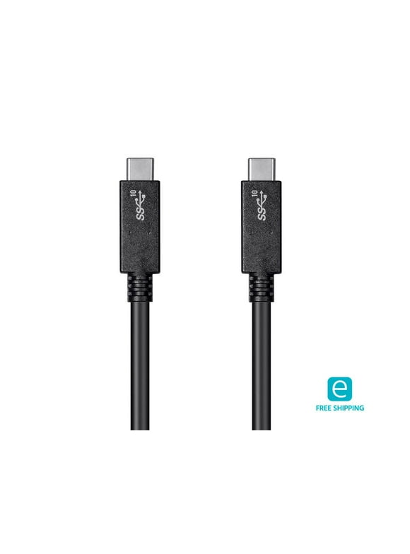 Monoprice USB C to USB C 3.1 Gen 2 Cable - 0.5 Meter (1.6 Feet) - Black | 10Gbps, 5A, 30AWG, Type C, Compatible with Xbox One / PS5/ Switch / iPad / Android and More - Essentials Series