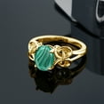 thumbnail image 3 of Gem Stone King 2.50 Ct Oval Green Malachite 18K Yellow Gold Plated Sterling Silver Ring, 3 of 5