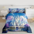thumbnail image 3 of Feelyou 3D Western Castle Bedding Comforter Set for Kids, Dreamy Stars Galaxy Twin Comforter Sets, Kawaii Princess Reversible Bedding Set, Microfiber Bedroom Decor, 2-Piece, 3 of 9