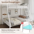 thumbnail image 5 of Capri Twin over Full Size Metal Bunk Bed for Teens Adult with 12" Under-Bed Storage & Ladder & Full-Length Guardrail, Space-Saving, Heavy-duty, White, 5 of 11