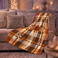thumbnail image 6 of Fall Harvest Bat Autumn Plaid, Festive autumn celebration Scene, Warm Flannel Blanket for Ranch House and Living Room with Detailed Artwork, Art Lovers autumn celebration Gift, Festive Home Decor, 6 of 9