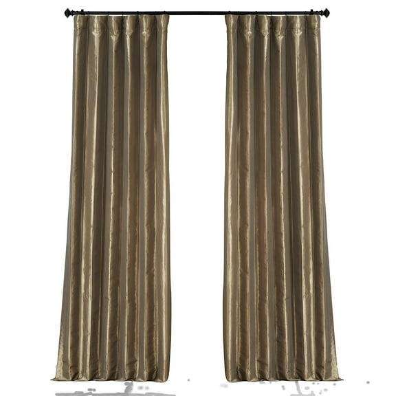 Gold Nugget Faux Silk Taffeta Curtain (1 Panel), Gold Nugget, 50W X 108L