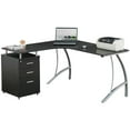 thumbnail image 4 of Scranton & Co Modern Wood L-Shaped Corner Desk with File Cabinet in Espresso, 4 of 9