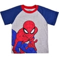 thumbnail image 3 of Marvel Spider-Man Boys Short Sleeve T-Shirt and Jogger Pants Set for Toddlers and Big Kids – Blue/Red/Grey, 3 of 5
