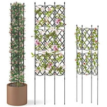 Trellis for Climbing Plants Outdoor, Metal Garden Trellises for Climbing Plants, 3-Pack Plant Support Frame, Rustproof Metal Flower Rose Stand Cage, Indoor Outdoor Privacy Screen Trellis