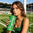 thumbnail image 4 of Vaso de plástico de 710 ml con temática de fútbol, vaso reutilizable de 24 oz, botella para beber, artículos esenciales para fiestas deportivas y de fútbol, regalo para aficionados., 4 of 8