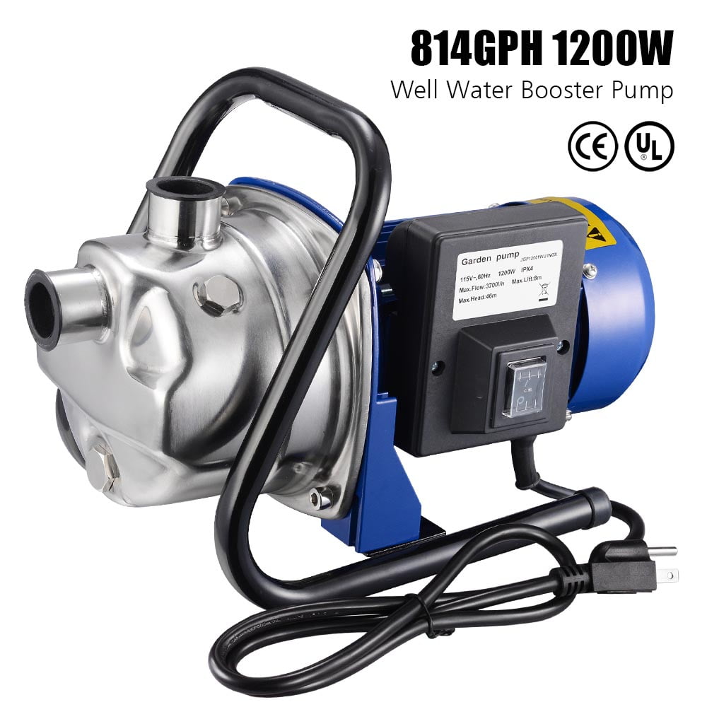 1200W Electric Water Booster Pump Stainless Steel Garden
