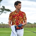 thumbnail image 3 of Fotbe Flying Black Bat Pattern Men’s Golf Polo Shirt – Breathable Performance Golf Shirt with Button-Down Collar-XX-Large, 3 of 6