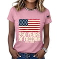 thumbnail image 2 of NMMUED 250 Years of Freedom 4th of July Shirts Women Patriotic American Flag Graphic Tee 1776-2026 Independence Day Summer Casual Womens T-shirt Pink XXL, 2 of 6