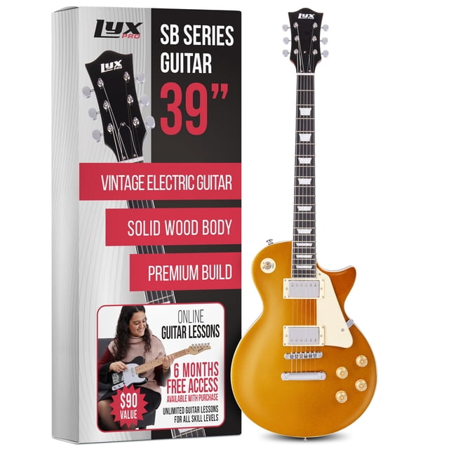 Guitarra eléctrica LyxPro SB Series 39" estilo LP Caoba