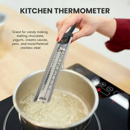 

Nougat thermometer Candy/Jelly/Deep Fry Thermometer Stainless Steel with Pot Clip Attachment and Quick Reference Temperature Guide
