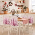 thumbnail image 2 of Pink Christmas Tree Chair Covers Set of 4 Xmas Pine Tree Gold Winter Snowflakes Chair Back Covers Stretch Removable Washable Slipcovers Protector for Dining Room Kitchen Party Decor, 2 of 5