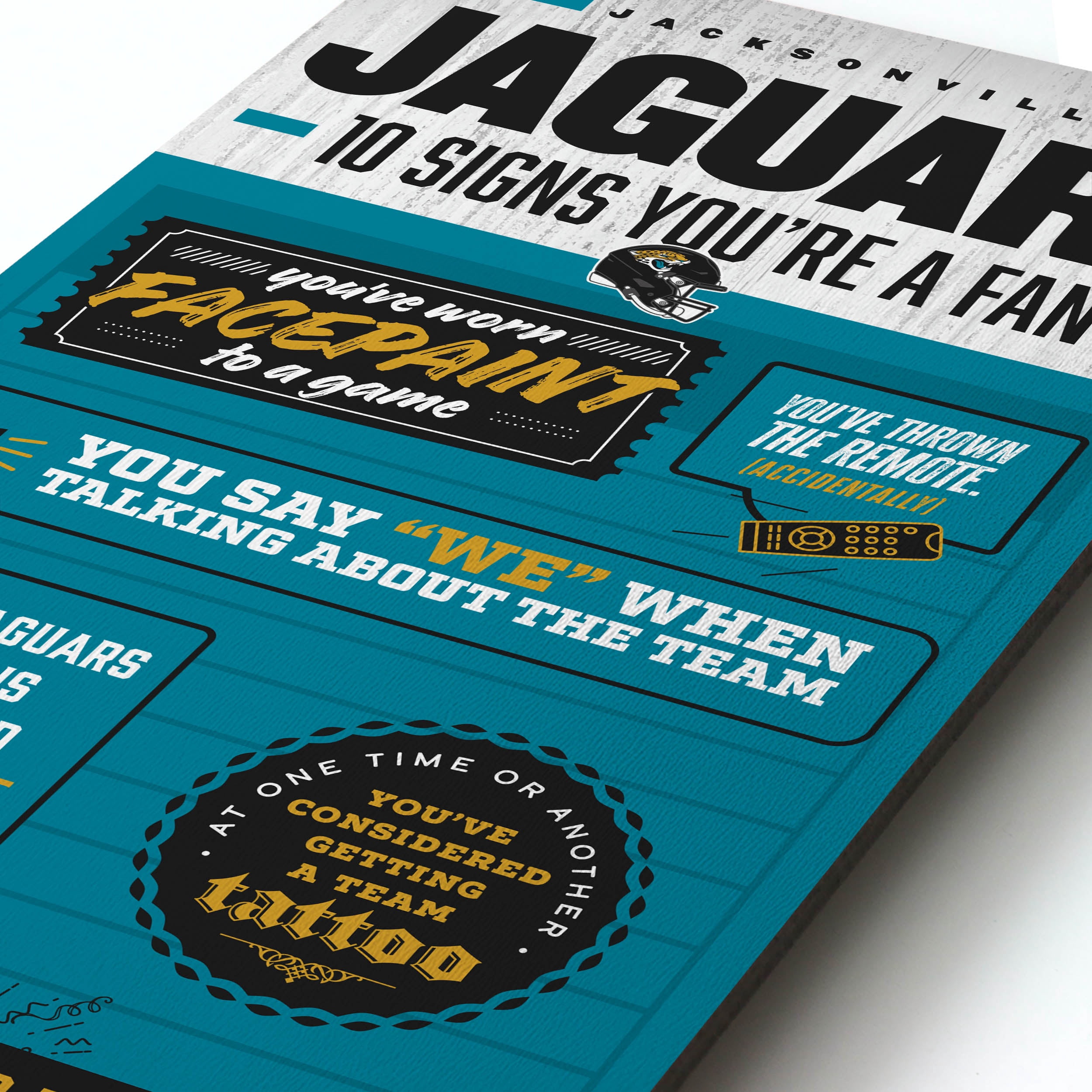 YouTheFan NFL Jacksonville Jaguars 3D Top 10 Wall Art