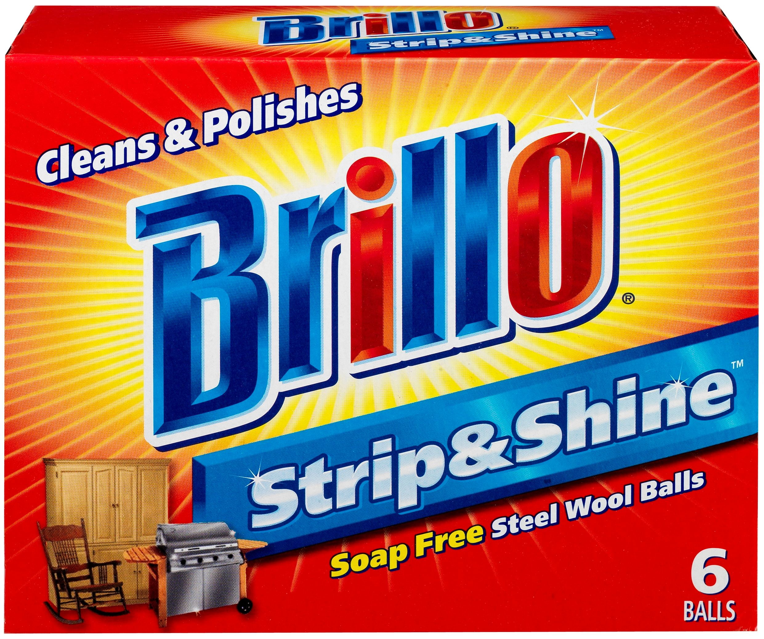 Brillo Supreme Strip & Shine Steel Wool Balls, 6 Ct