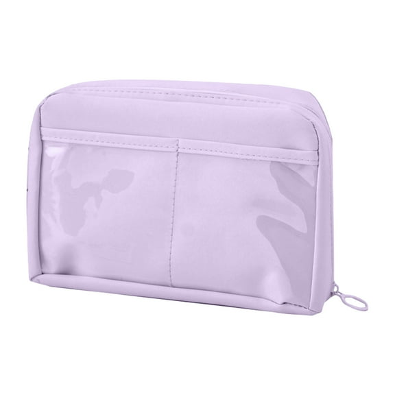 qiangxu,Large Capacity Pencil Pouch, 12 Compartment 90° Wide Opening Pencil Cases, Cute Large Capacity Pencil Bags with Zipper,Canvas Color Pure Large Storage Bags Purple 9.06*2.36*6.3''