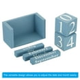 thumbnail image 4 of Uxcell Vintage Wood Block Perpetual Calendar, Reusable Wooden Month Date Display Blocks for Desk 3.7", Blue, 4 of 5