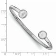 thumbnail image 3 of Sterling Silver Rhodium-plated Polished Cuff Child's Bangle, 3 of 3