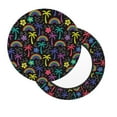 thumbnail image 2 of Logiee Colorful Palms Print Stool Covers Round,Bar Stool Covers,Watedrproof Stool Slipcover with Elastic,Stool Cushion,Round Bar Stool Seat Covers for Bar Round Chair-13 inch, 2 of 7