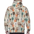 thumbnail image 7 of Pofeuu Squirrels and Trees Print Mens Casual Hooded Collar Drawstring Hoodies Pullover Sweatshirts Casual Long Sleeve Shirts-Large, 7 of 7