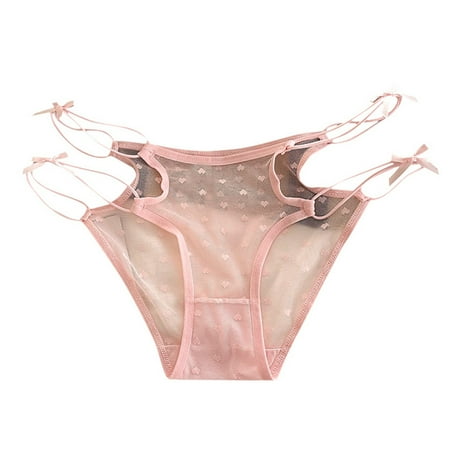 Fauean Panties for Women Mesh Transparent Low Waist Triangle Pants Breathable Underwear RD1 One Size
