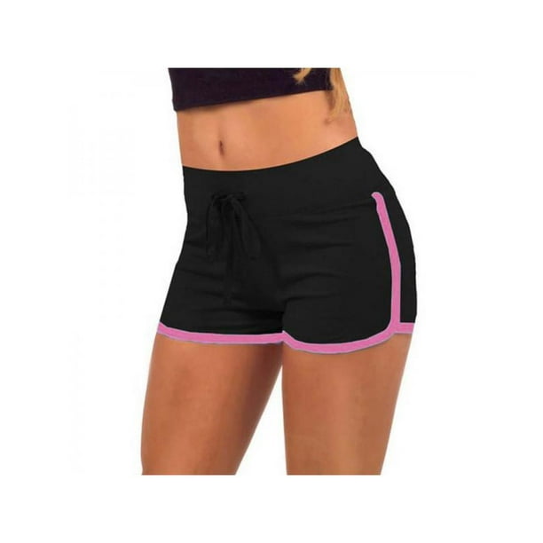 Fysho Women Fast Drying Drawstring Shorts Casual Color Block Elastic