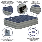 Emma + Oliver 18 Raised Inflatable Air Mattress with Internal Electric Pump, Queen Size