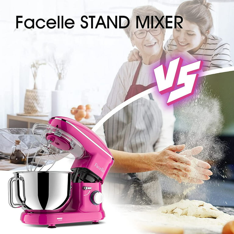 CHeflee Stand Mixer, 6.5 Quart Electric Mixer 6+P Speed 660W Tilt-Head  Kitchen Food Mixers with Dough Hook, Mixing Beater, Whisk, & Splash Guard  for