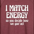 thumbnail image 3 of Instant Message - I Match Energy - Women's Lightweight French Terry Long Sleeve Shirt, 3 of 6