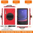 thumbnail image 2 of Dteck for Samsung Galaxy Tab S10 Ultra Case 2024 with Pencil Holder Crossbody Strap 360 Rotating Hand Strap & Stand, Rugged Case for Galaxy Tab S10 Ultra / Tab S9 Ultra/ S8 Ultra 14.6",Red, 2 of 12