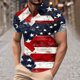 thumbnail image 1 of Blusa y camisa de manga corta con cuello vuelto para hombre, estilo casual, de moda, de manga corta, con botones estampados y cuello vuelto, blusa de poliéster para hombre., 1 of 5