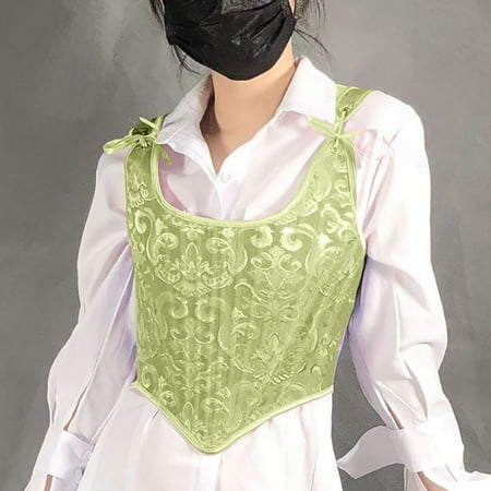 Usdian Summer Fashion Summer Women s T-Shirts Vests Lace-Up Corset Straps Tank Top Shapewear Tee Tank Tops Crew-Neck Lace-up Corset Sports Tank Top for Delightful Clearance Items