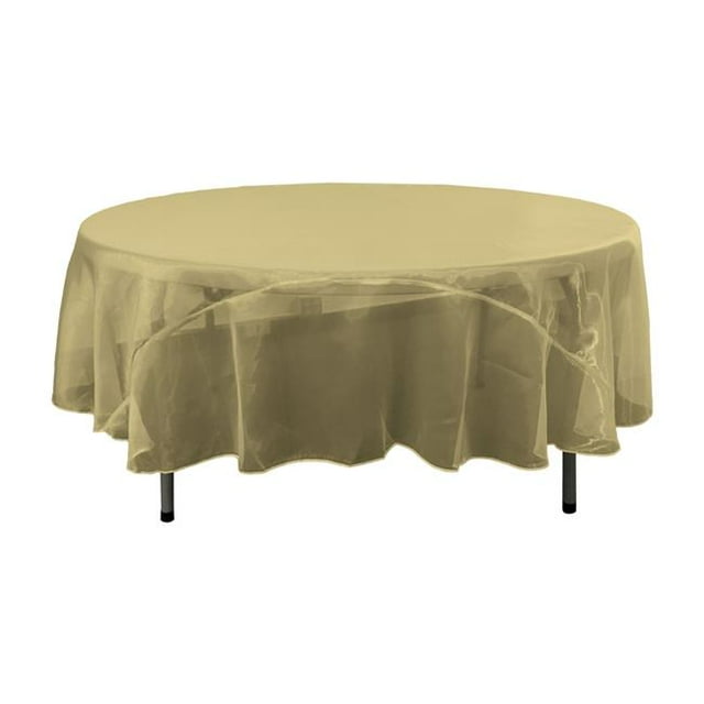 TCOrgz90R-OliveO21 Nappe Ronde en Organza Miroir Transparent&44; Olive - 90 Po.