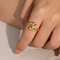 thumbnail image 5 of Lancharmed Mothers Ring 14K Gold Plated Rings Flip-Flop Teardrop Adjustable Thumb Gifts for Dad, 5 of 9