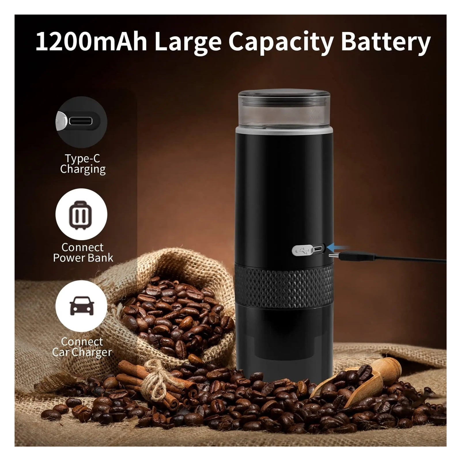 Portable Coffee Machine For Car & Home,DC12V Expresso Coffee Maker Fit Capsule Coffee Powder ,Easy to Wash