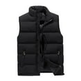 thumbnail image 1 of Paille Mens Zipper Plain Coat Vests Slim Fit Work Coats Solid Color Outdoor Jackets Outwear Black XXL, 1 of 2