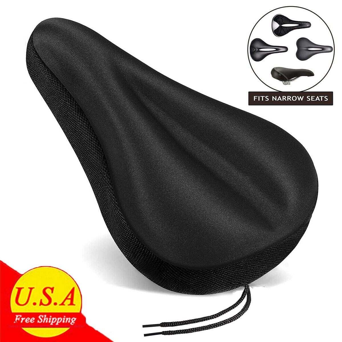Bike Seat Cushion Comfortable Wide Big Bum Bicycle Gel Cruiser Extra