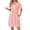 Light Pink, variant on Ekouaer Nightgowns for Women Cotton Night Gowns Short Sleeve Moo Moos Button House Dress V Neck Sleepshirts Soft Sleepwear