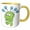 Yellow/White, variant on 3drose, Silly Green Friendly Alien Cartoon Monster, 11oz Mug