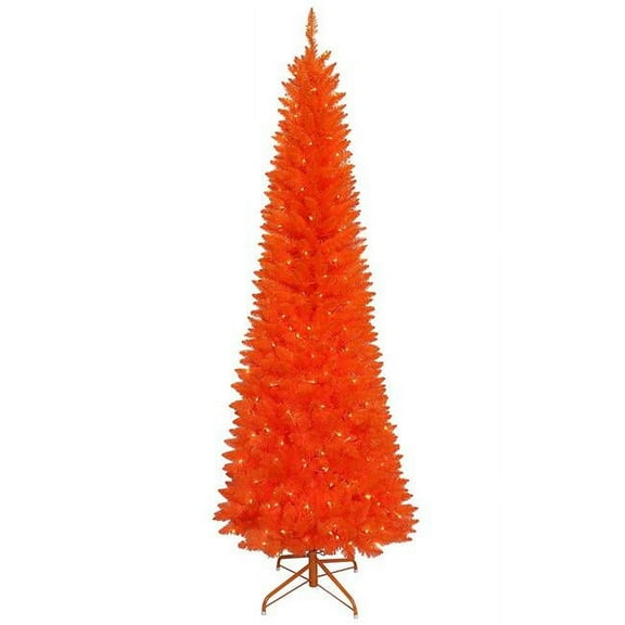 Kurt S. Adler HW1899 7 ft. Pre Lit Orange Slim Tree